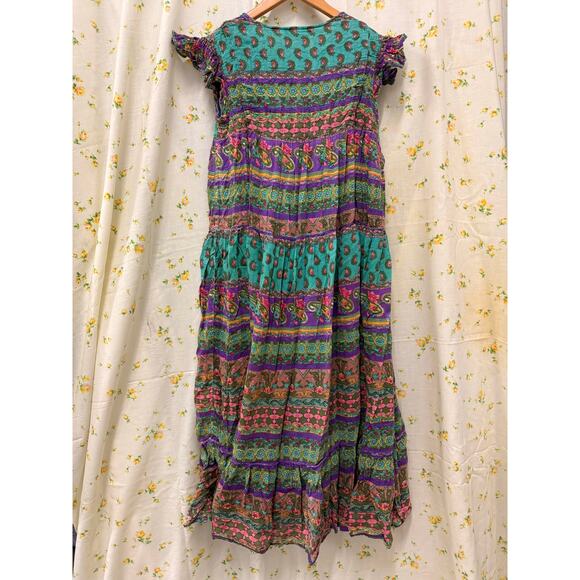 Vintage 80’s Erika Taylor Sport Paisley Floral Maxi Dress Small Boho Spring - Picture 2 of 4